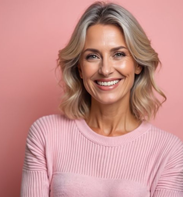 Portrait of happy, mature woman with beautiful teeth